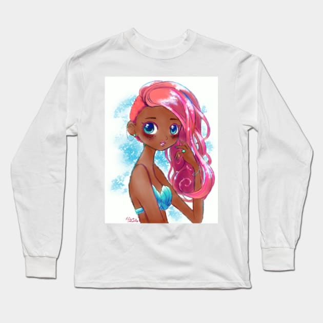 Cute Kawaii Mermaid Treasure L.O.L. Surprise Doll Shoujo Anime Fan Art Long Sleeve T-Shirt by BonBonBunny